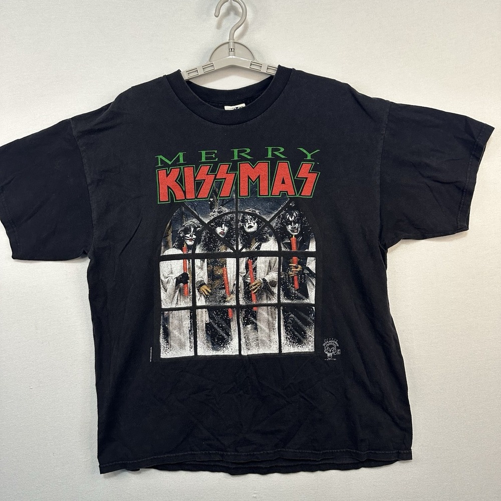 Vintage KISS Merry KISSmas T-shirt 1997‎ XL  USA Rock n' Roll